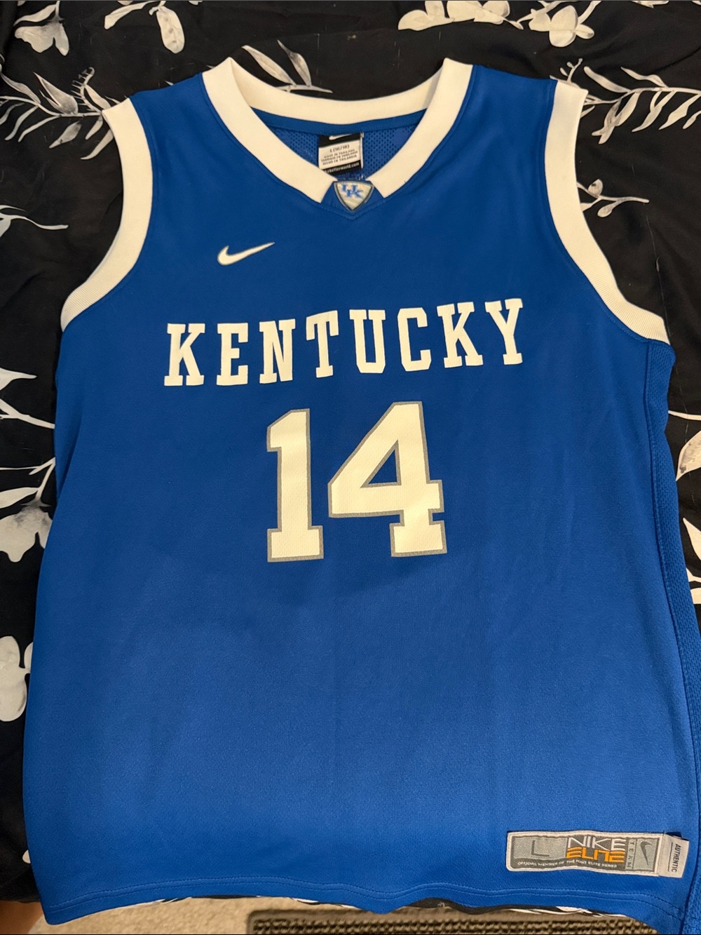 Nike Blue and White Kentucky Basketball Jersey #14
